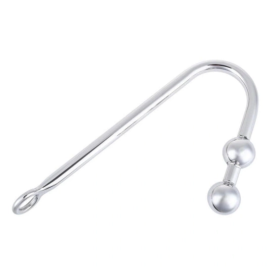 Stainless Steel Anal Pleasurable Hook Two 4417 Balls 0407